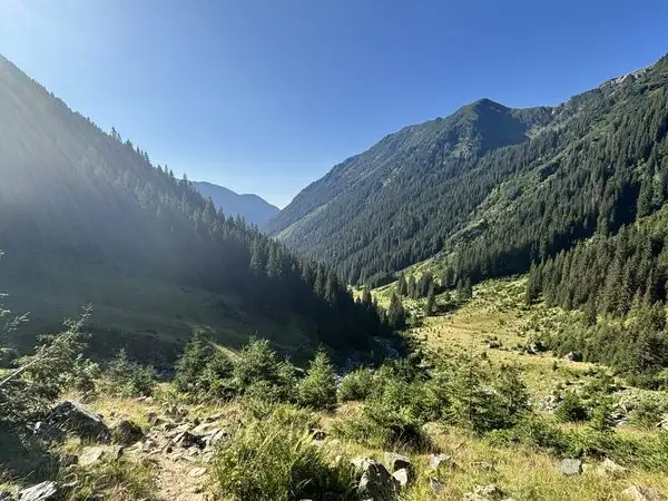 Stâna lui Burnei – Valea Rea – Vf Viștea Mare – Vf Moldoveanu – Vf Roșu – Vf Galbena – Lacul Galbena – Stâna lui Burnei